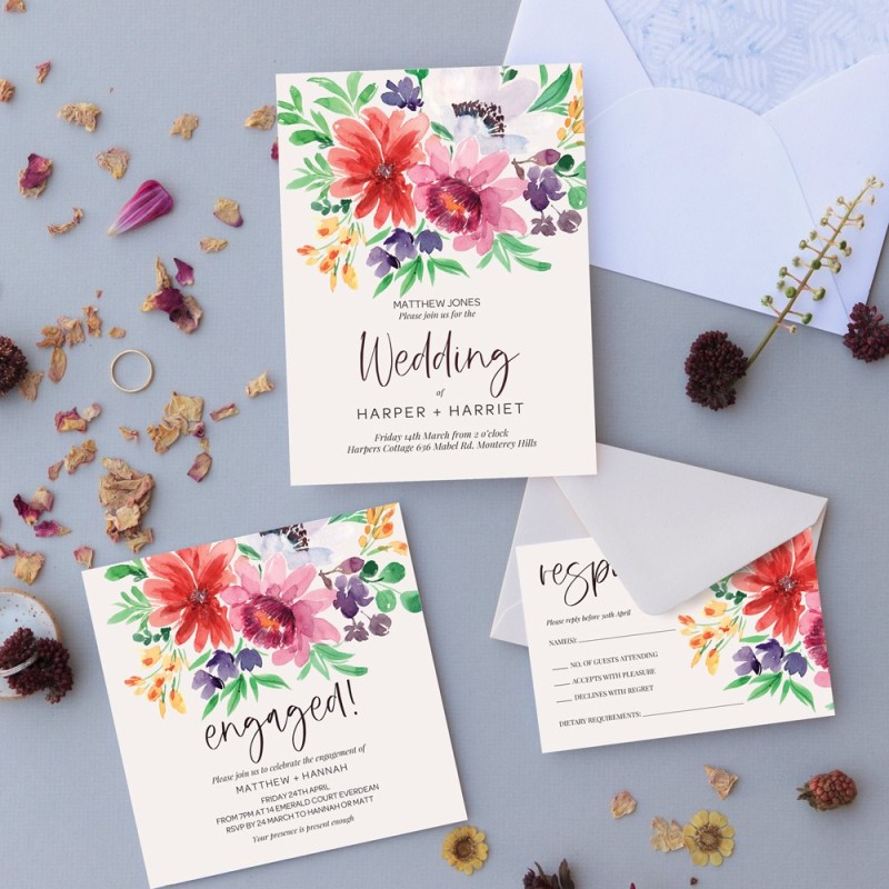Stylish Type Engagement Invitations