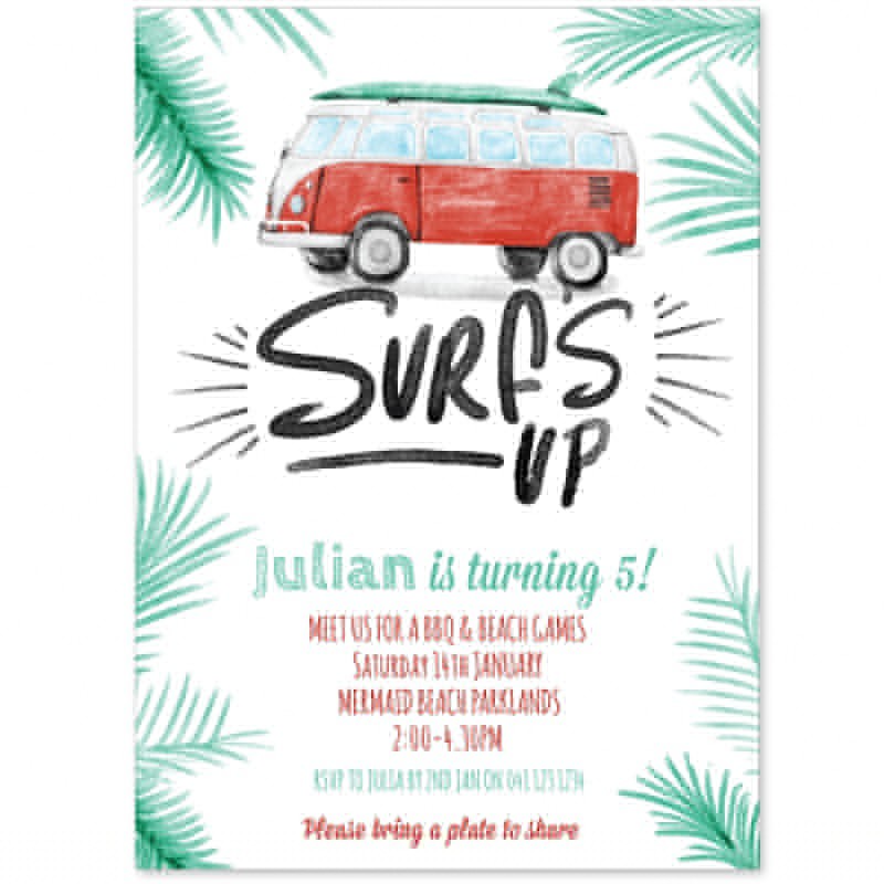 Surfs Up Birthday Invitations