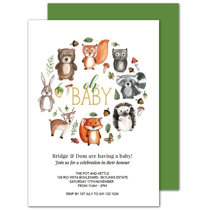Sweet Baby Wreath Baby Shower Invitations