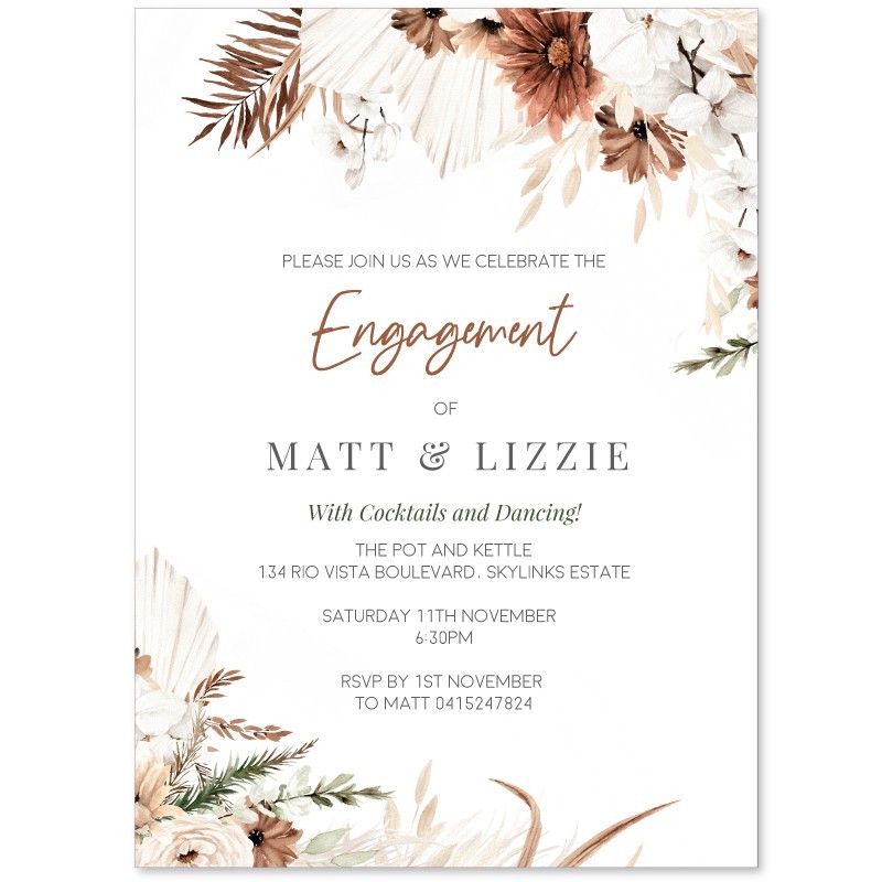 Sweet Mist Boho Engagement Invitations