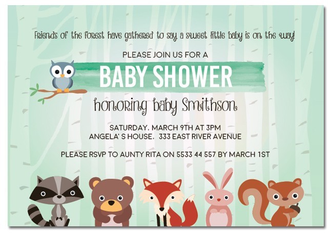 Sweet Raccoon Baby Shower Invitations