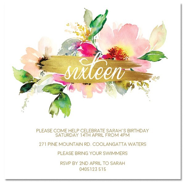 Sweet Sixteen Birthday Invitations