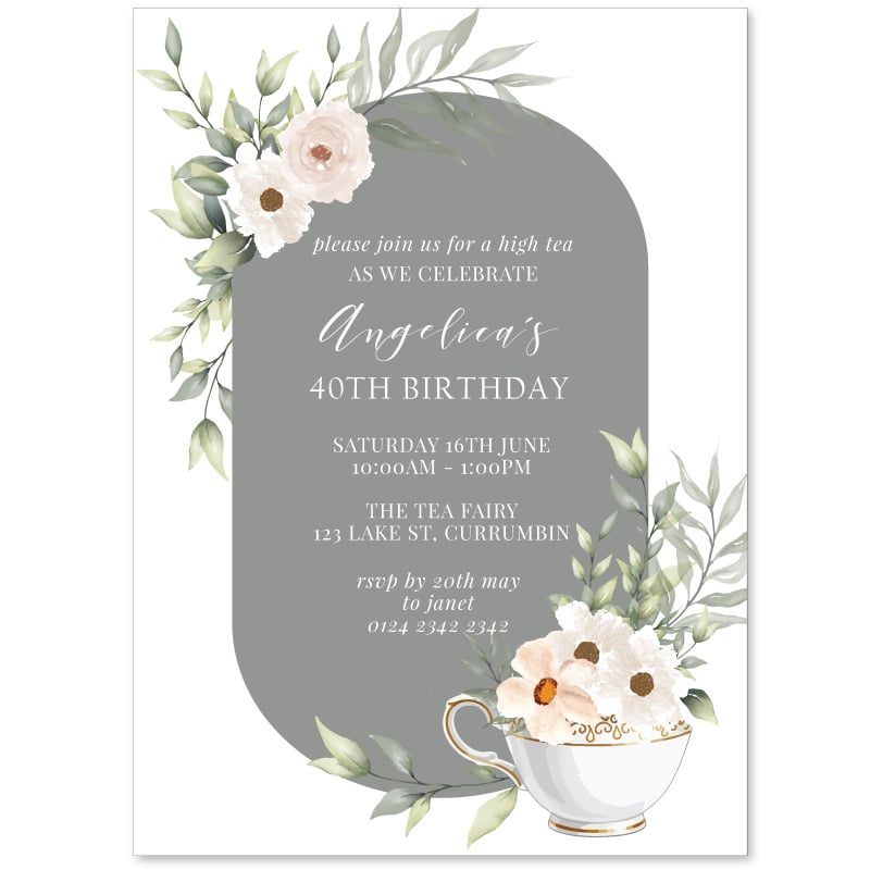 Classic Elegant Tea Party Invitations