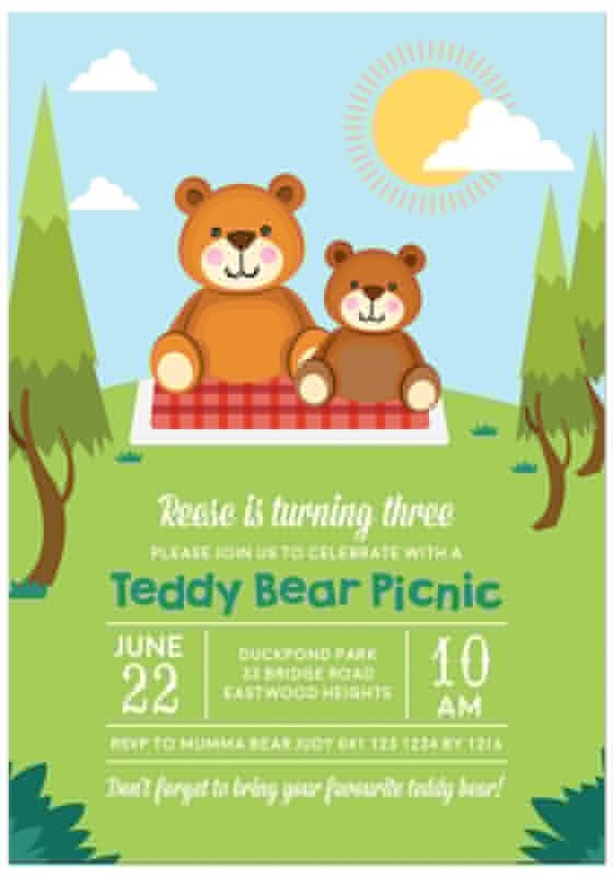 Teddy Bear Picnic Invitations