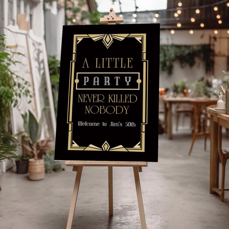 Gatsby Ball Birthday Party Welcome Sign