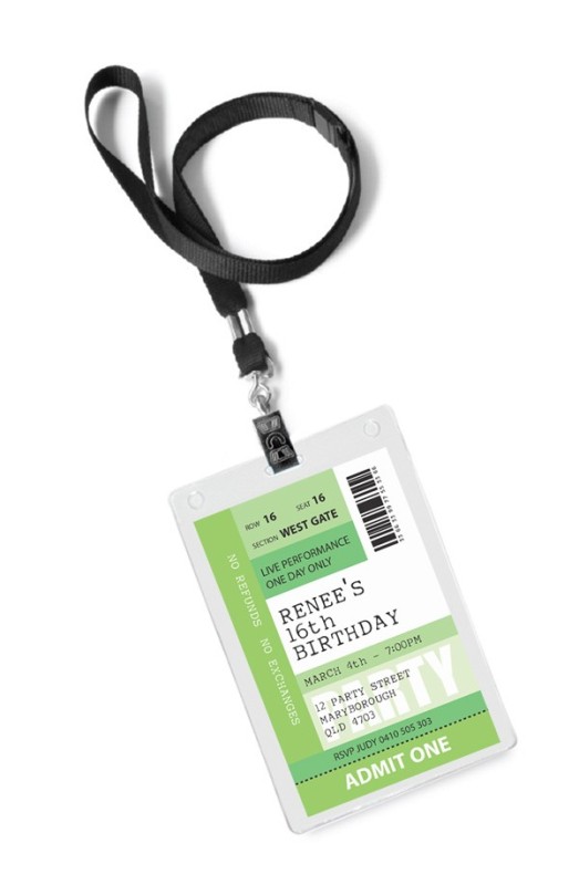 Ticket Birthday VIP Pass Invitations