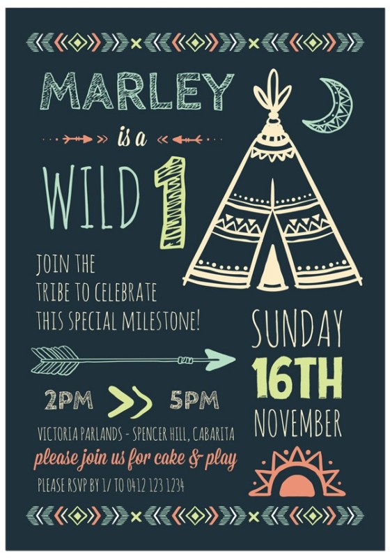 Tipi Birthday Invitations