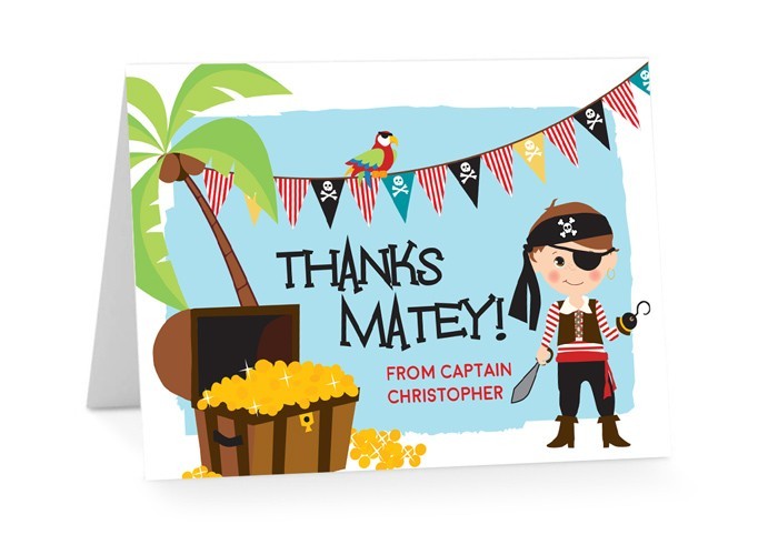 Treasure Party Birthday Thank You Cards