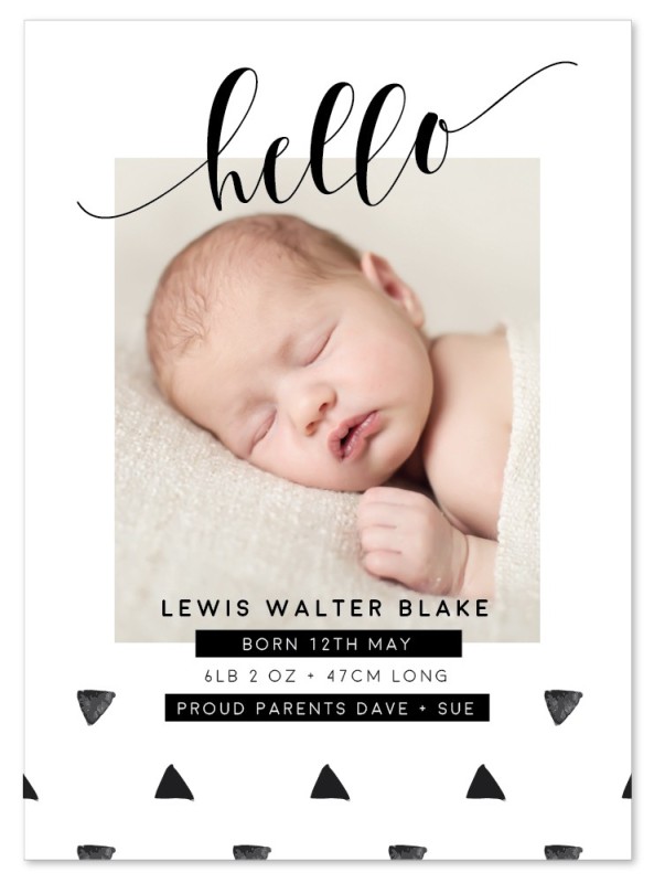 Triangle Hello Baby Announcement Cards