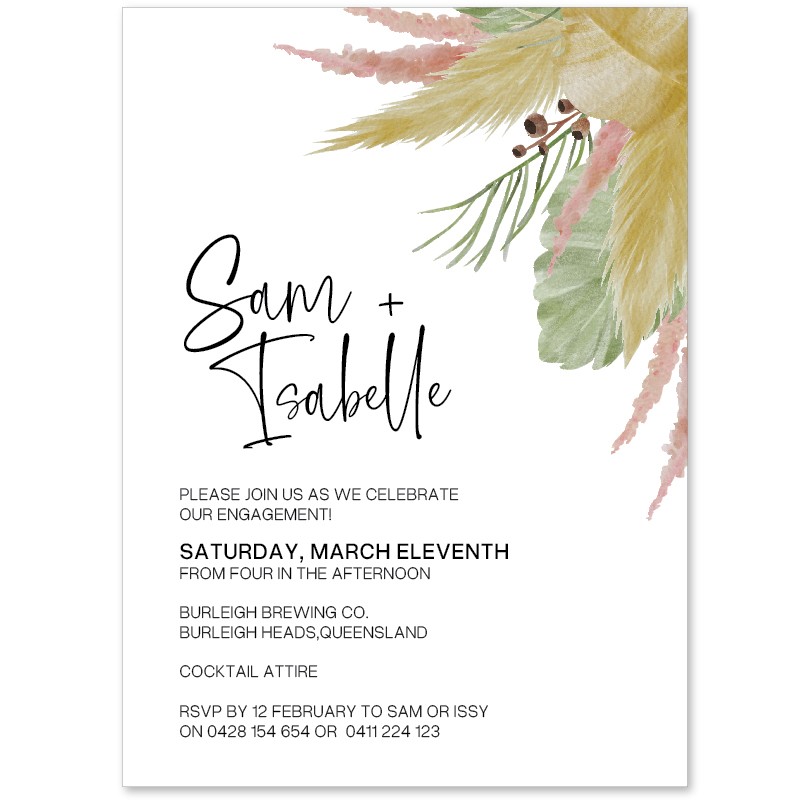 Modern Ferns Engagement Invitations