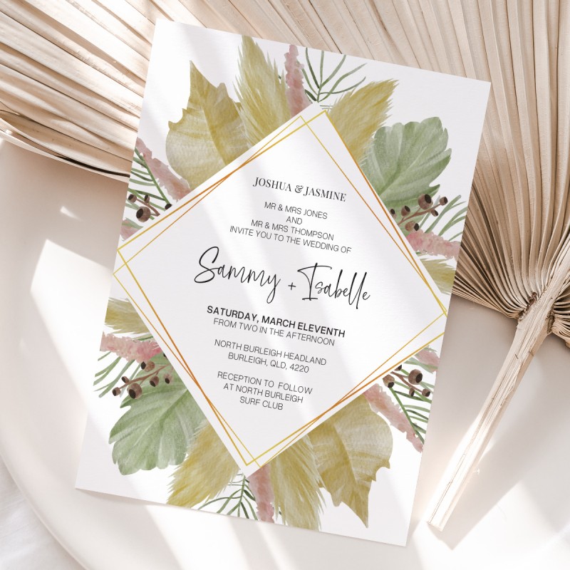 Modern Ferns Wedding Invitations