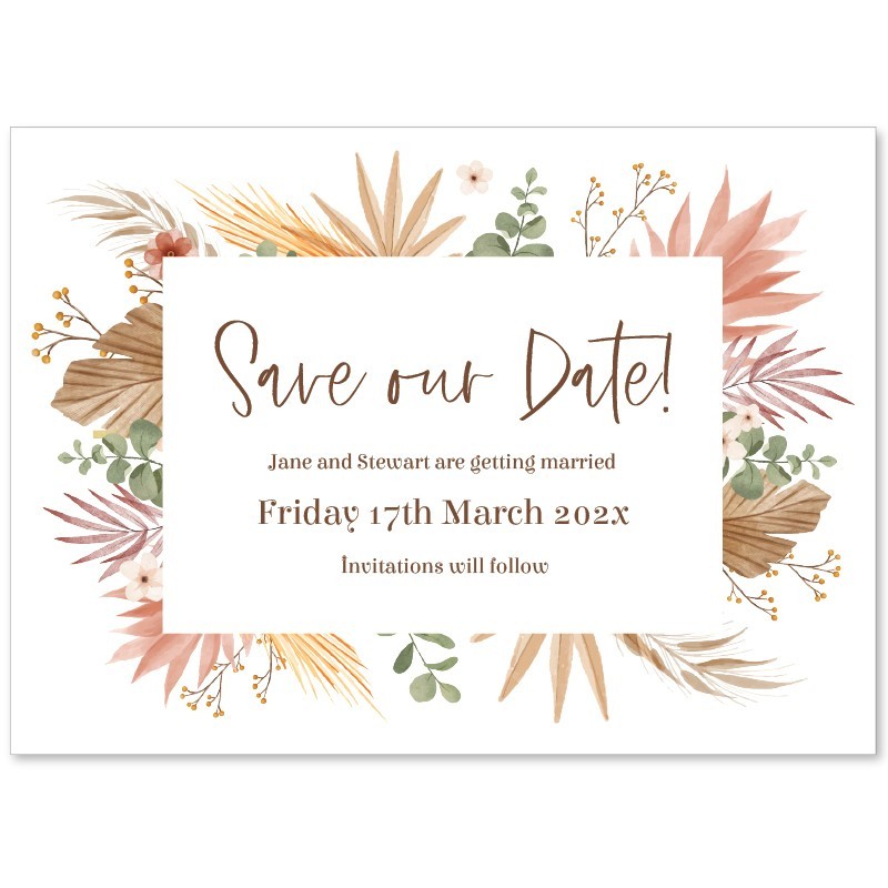 Tropical Flowers Save The Date Cards