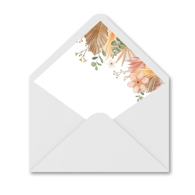 Tropical Flowers Wedding Envelope Liners
