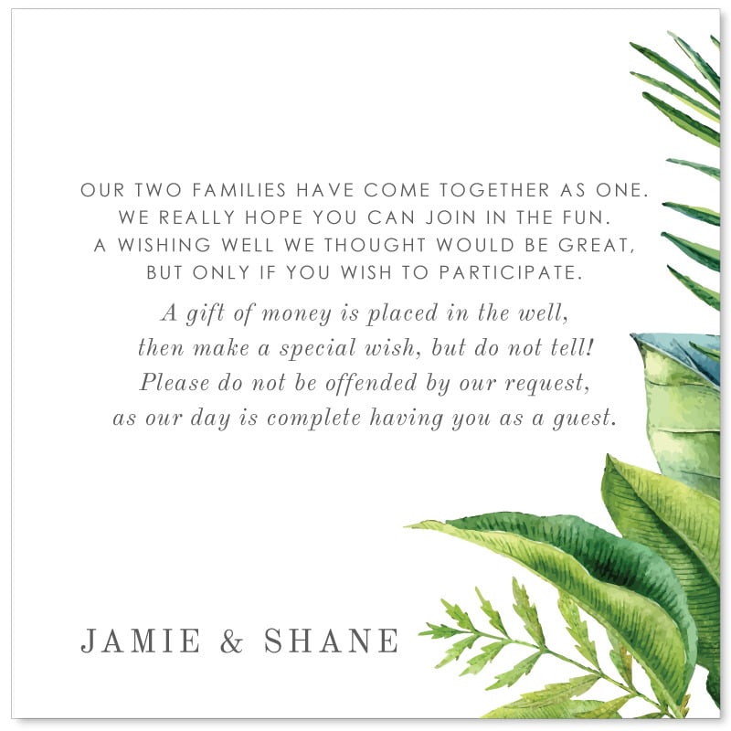 Simple Tropical Wishing Well Card
