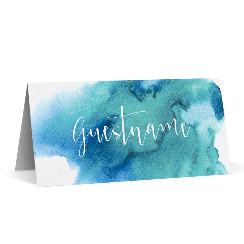 Turquoise Watercolour Placecards