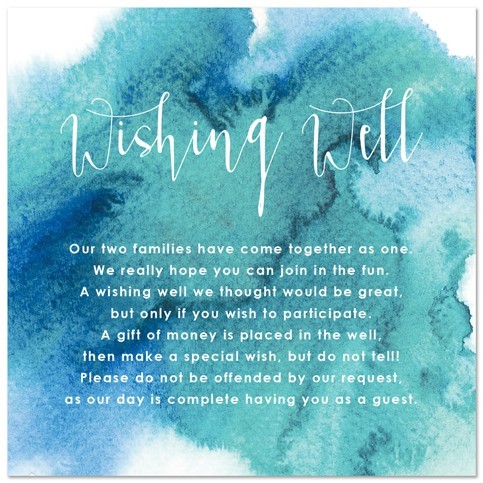 Turquoise Watercolour Wishing Well Card