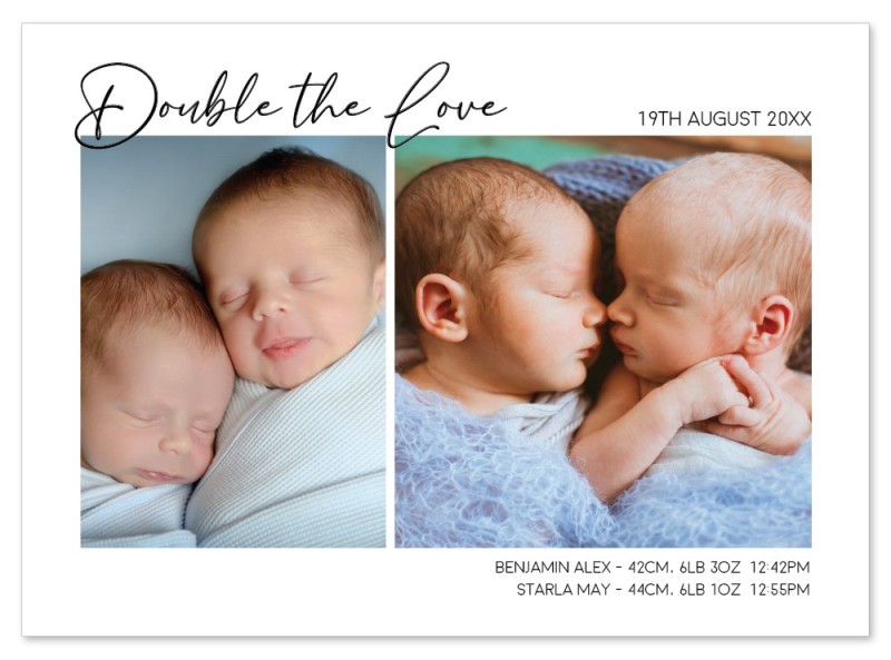 Twins Baby Announcement Cards