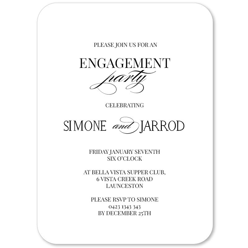Monochrome Types Engagement Invitations