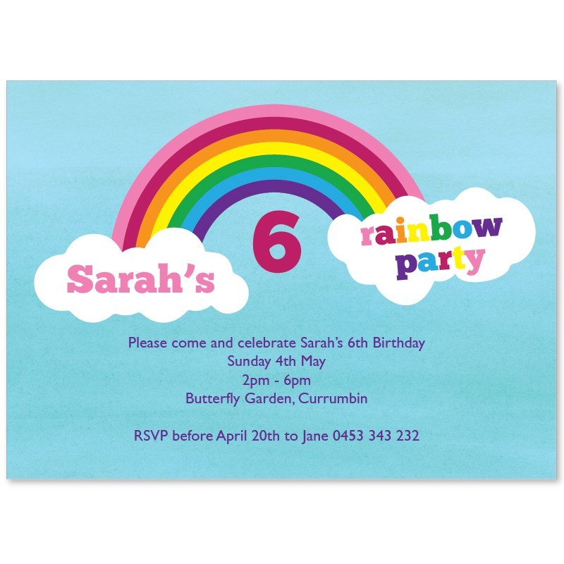 Under the Rainbow Birthday Invitations