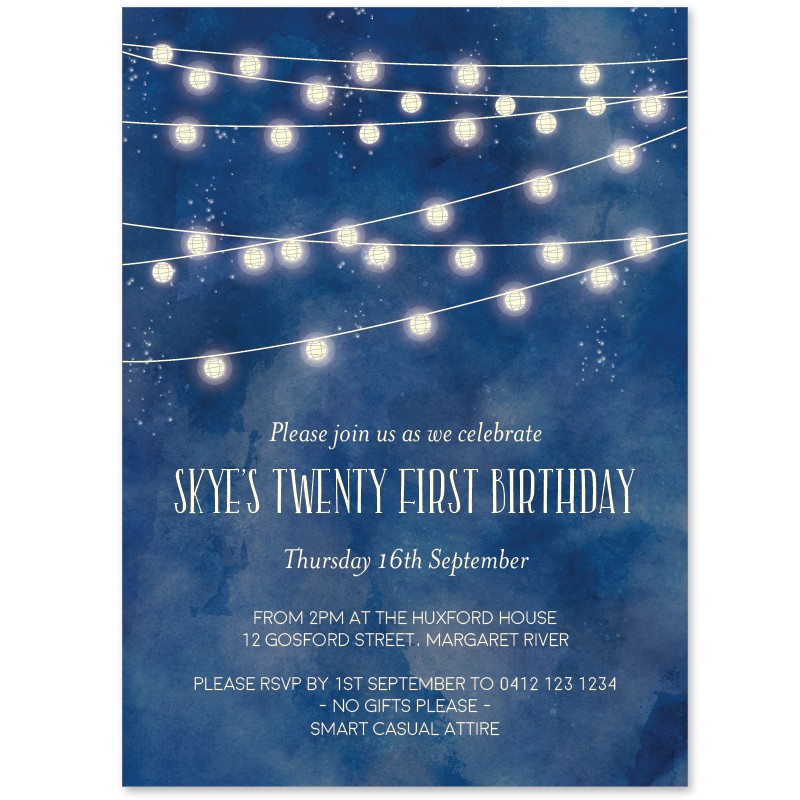 Under the Stars Birthday Invitations