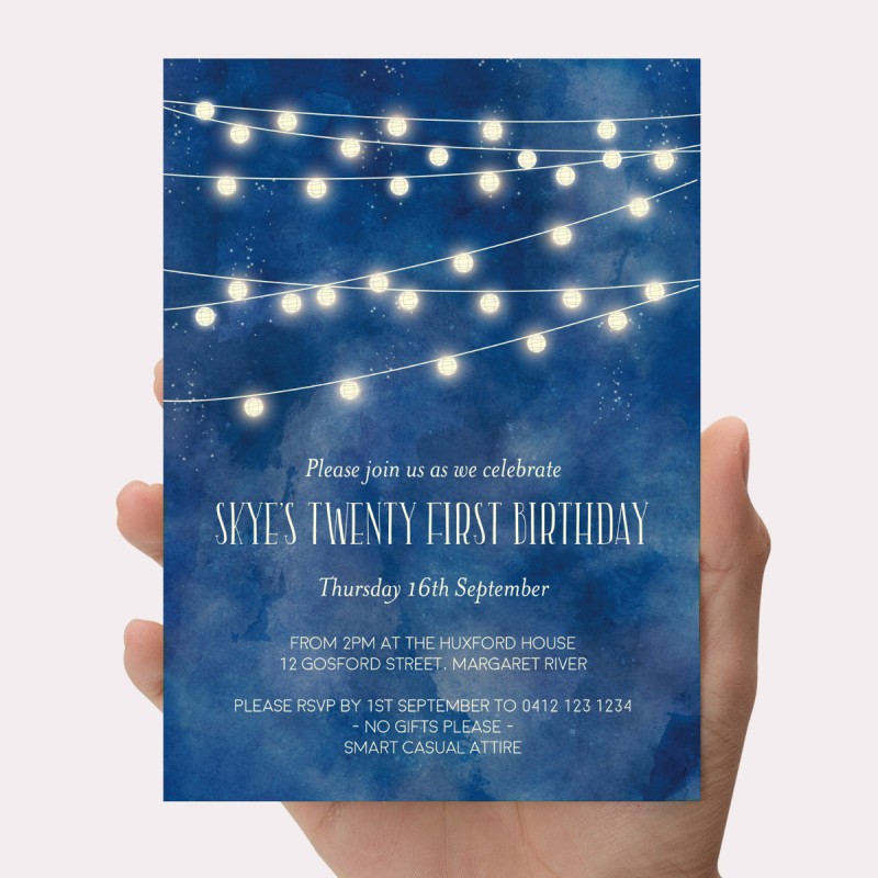 Under the Stars Birthday Invitations