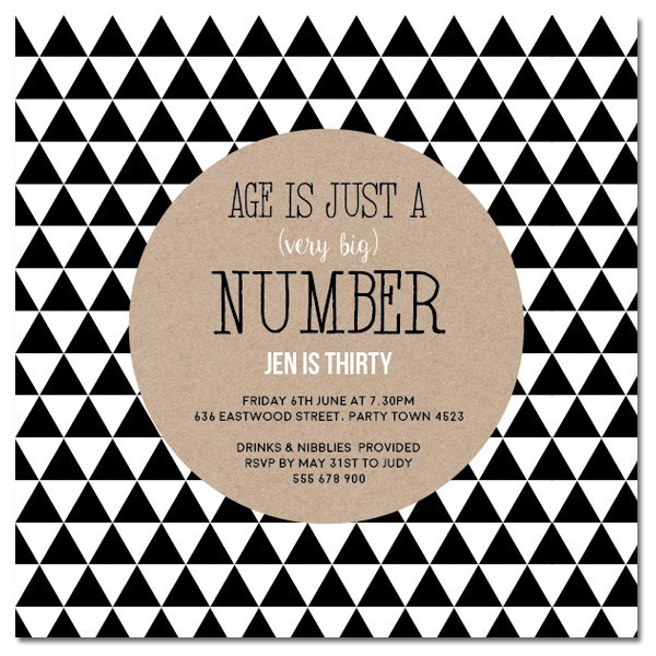 Very Big Number Birthday Invitations