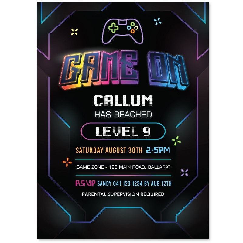 Gamer Video Game Birthday Invitations