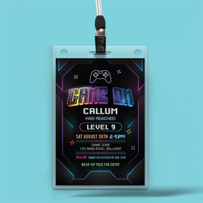 Gamer - Video Game VIP Pass Invitations