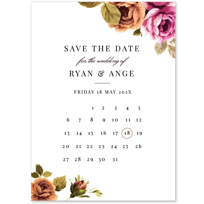 Vintage Floral Save the Date Cards