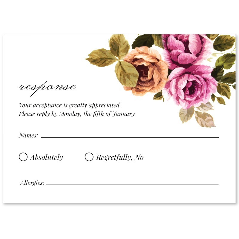 Vintage Floral Wedding Response Card