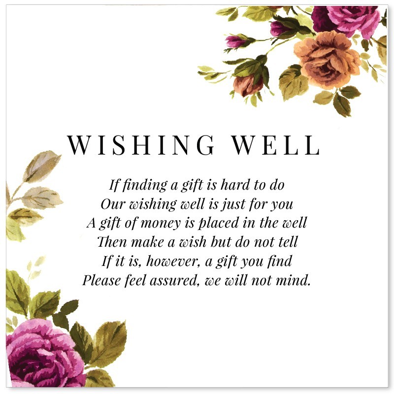 Vintage Floral Wishing Well Card