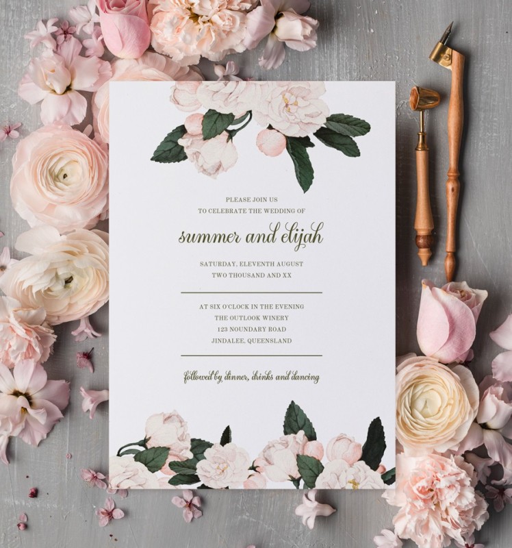 Vintage Roses Wedding Invitations