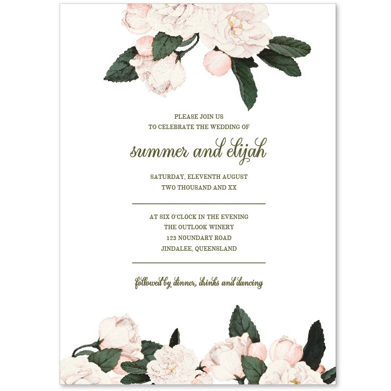 Vintage Roses Wedding Invitations