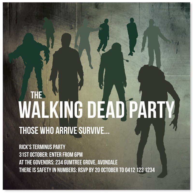 Walking Dead Party Invitations