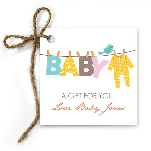 Washing Baby Shower Gift Tags