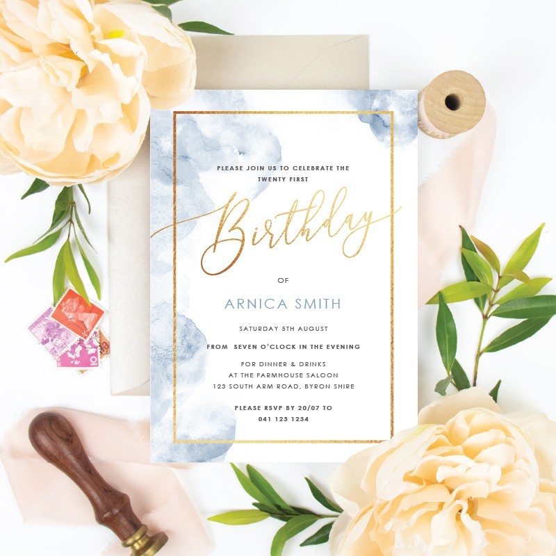 Watercolor Birthday Invitations