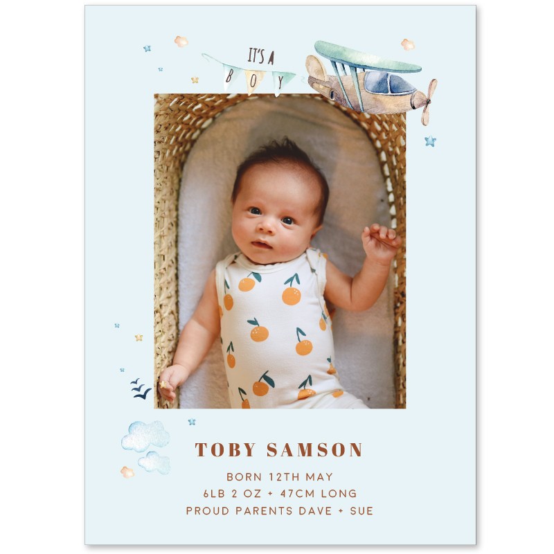 Boys Toys Birth Announcement Cards