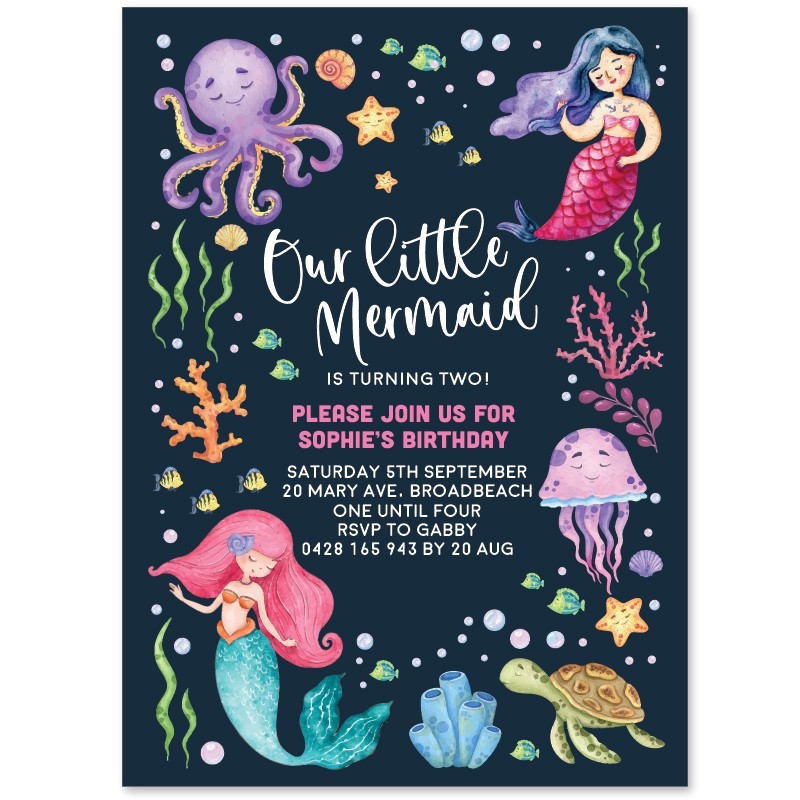 Mermaid Birthday Invitations