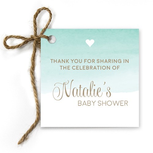 Watercolour Stroke Baby Shower Gift Tags
