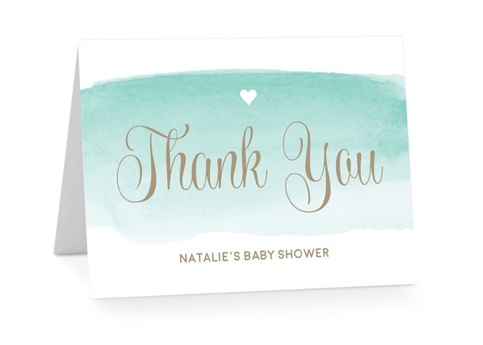 Watercolour Stroke Baby Shower Thank You Cards