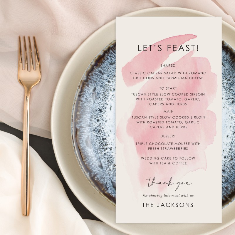 Whisper Wedding Menu