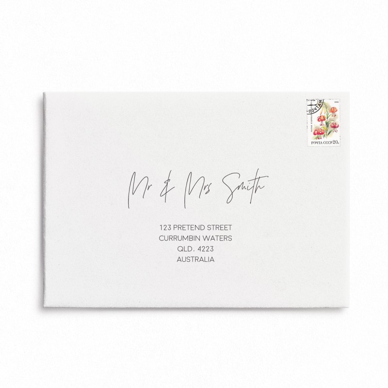 Modern Minimalist Wedding Envelope Addressing