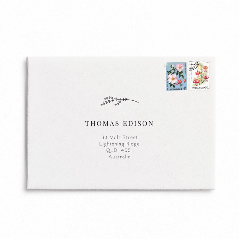 Black and White Wedding Envelope Addressing