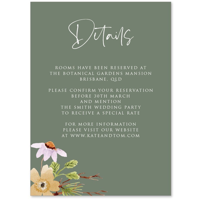 Flower Bed Extra Information Card