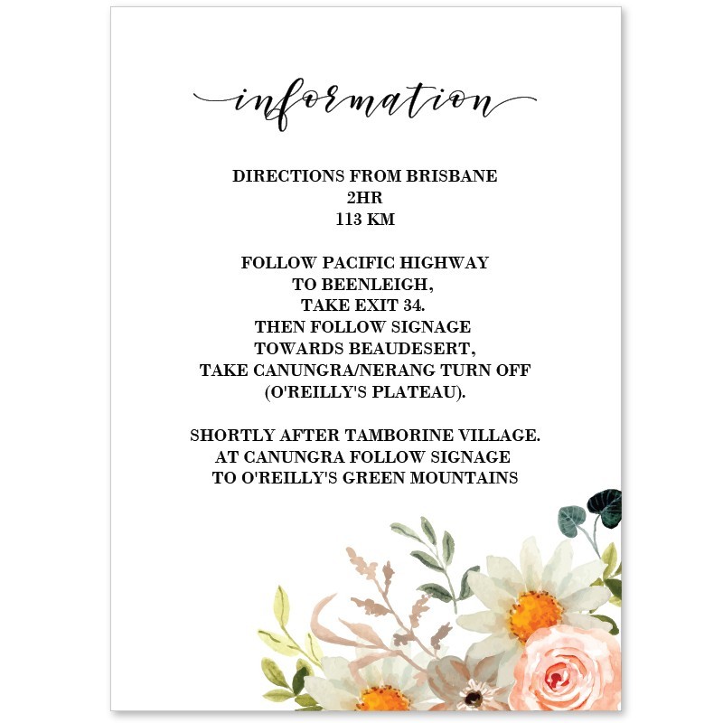Delicate Daisy Extra Information Card