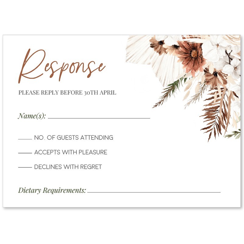 Sweet Mist Boho Response Card