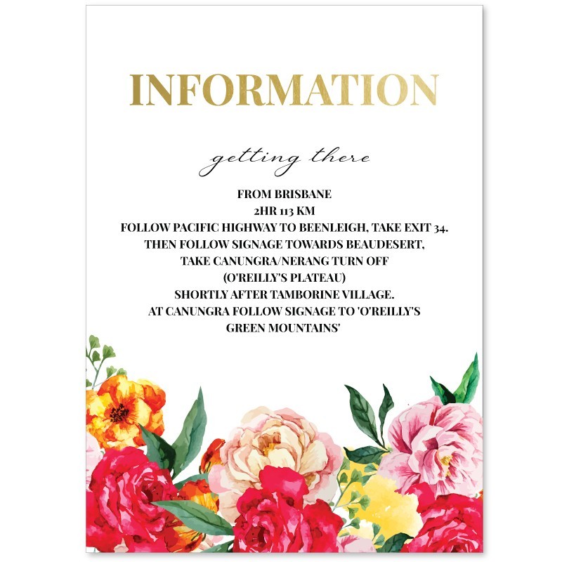 Bright Blooms Information Card