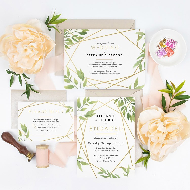 Geo Garden Wedding Invitations