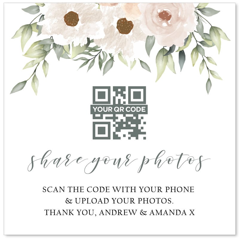 Classic Elegant Wedding Photo QR Code Card