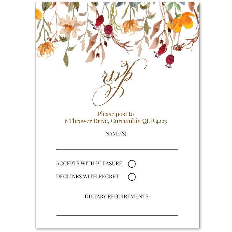 Delight Wildflower Response Card